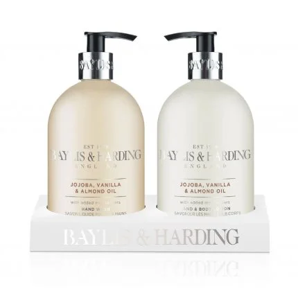 Baylis & Harding Jojoba, Vanilla  & Almond Oil 2 Bottle Set In An Acrylic Rack